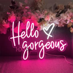 60cm Neon Sign Lights Hello Gorgeous Neon LED Sign Girl Room Decor BedroomWedding Decor Wall Hanging Decor For Salon Party Bar