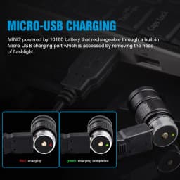 Trustfire Mini2 Mini Edc Flashlight Usb Rechargeable 220 Lumens Kechain 2 Switch Modes With Indicator Led Flash Light Torch Lamp