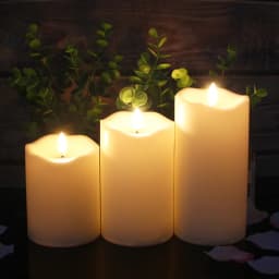 Pack of 3 Remote Control New Year Candles,Timed Flameless LED Candle Light Valentine's Day Party Home Decor Easter Candle