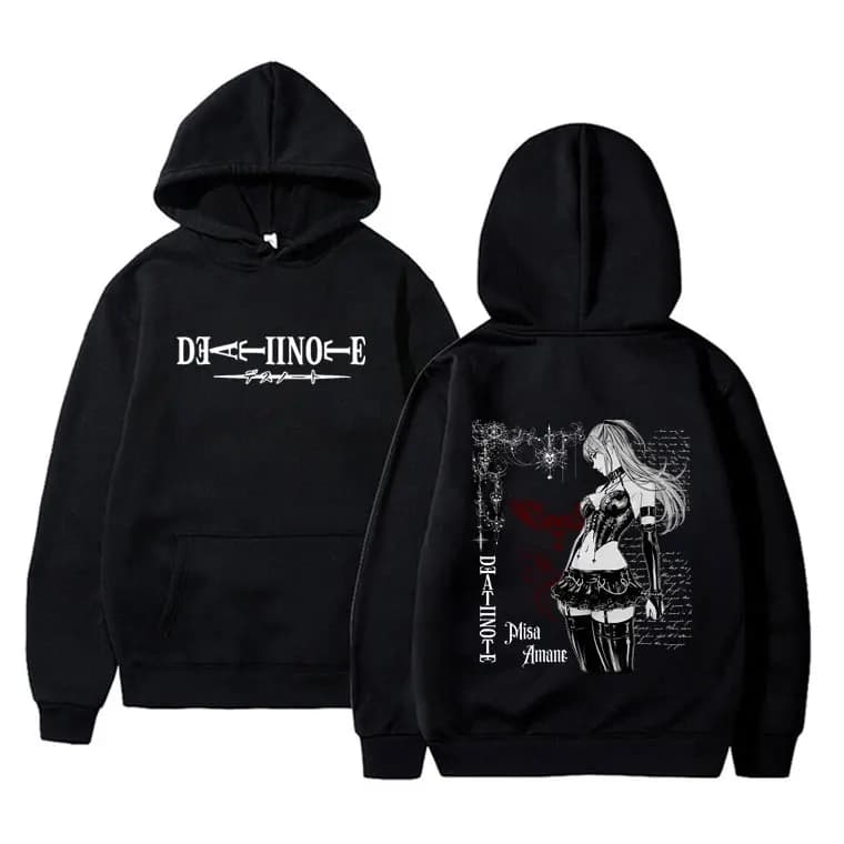 Hot Anime Death Note Misa Merch Hoodie Men Women Casual Oversized Pullover Hoodies Men's 90s Vintage Manga Hooded Sweatshirt