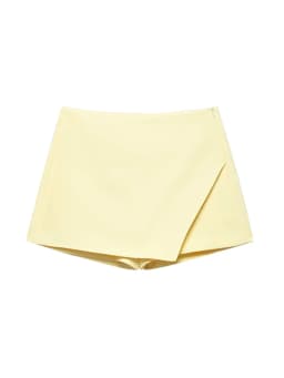 Women's Asymmetric Solid Color Skort Casual Side Zipper Shorts Skirts for Spring Summer Fashion