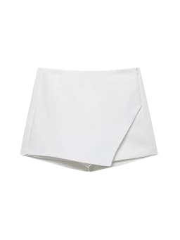 Women's Asymmetric Solid Color Skort Casual Side Zipper Shorts Skirts for Spring Summer Fashion