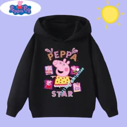 spring-autumn children's clothing, boys' sports shirt Peppa Pig cartoon print children's hooded sweatshirt, girls' casual top
