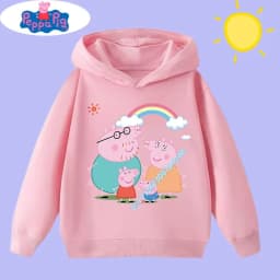 spring-autumn children's clothing, boys' sports shirt Peppa Pig cartoon print children's hooded sweatshirt, girls' casual top