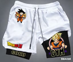 2026 Dragon Ball Authentic Licensed 3D Print Double Layer Shorts Anime Peripherals S-2XL Fashion Goku Vegeta Casual Bottoms