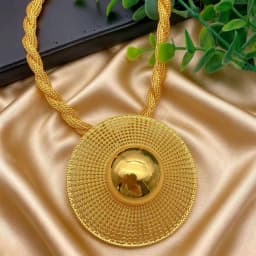 Ethiopian 24k Plated Gold 6PCS Jewelry Set For Woman's African Indian Big Pendant Necklace Wedding Engagement Gifts