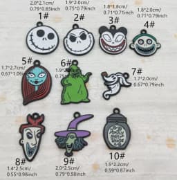 10 pcs Halloween Cartoon Charms Pendants for Jewelry Making Necklaces Earrings Braceltes DIY Crafts Gifts