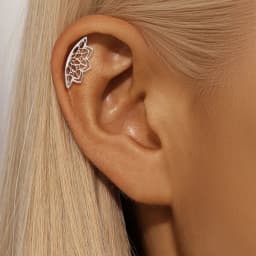 CANNER 925 Sterling Silver Hollow Lotus Flower Crown Flat Back Internal Thread Piercing Earring For Women INS Dainty Luxury