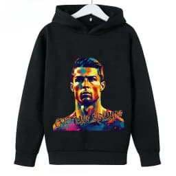 Spring Autumn Casual Children's Hoodie Sports Sweatshirt for Boys and Girls Ronaldo Printed 2-14 Years Fashion Kids Pullover Top