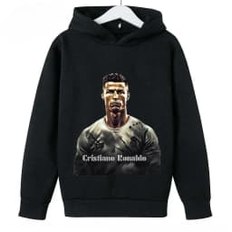 Spring Autumn Casual Children's Hoodie Sports Sweatshirt for Boys and Girls Ronaldo Printed 2-14 Years Fashion Kids Pullover Top