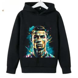 Spring Autumn Casual Children's Hoodie Sports Sweatshirt for Boys and Girls Ronaldo Printed 2-14 Years Fashion Kids Pullover Top