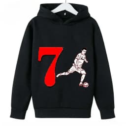 Spring Autumn Casual Children's Hoodie Sports Sweatshirt for Boys and Girls Ronaldo Printed 2-14 Years Fashion Kids Pullover Top
