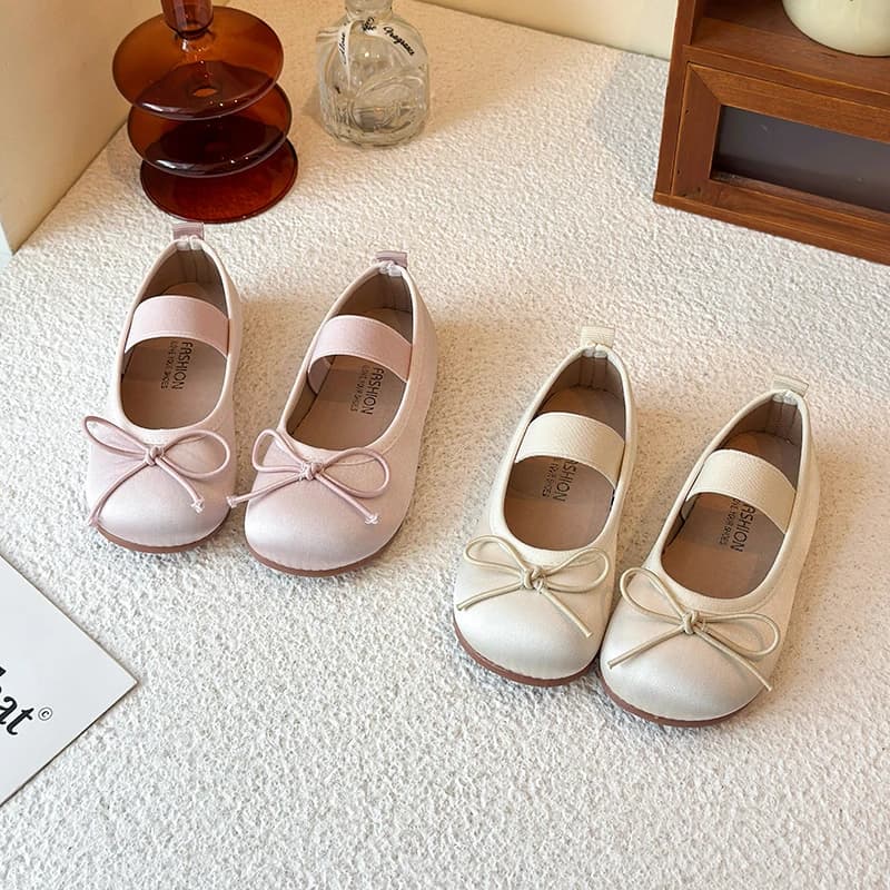 Spring Girls Cute Bow Mary Jane Flats Breathable Soft Sole Kids Ballet Shoes Casual Charming Princess Shoes for Little Girls