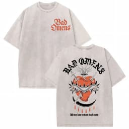 Bad Omens Do You Feel Love Tour 2026 Vintage Washed T Shirt Gothic Rock Band Concert Tshirts Men Women Fashion Oversized T-shirt