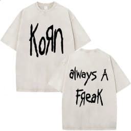 Korn Tour 2026 Merch Vintage Washed T Shirt Fan Gifts Metal Gothic Rock Band T Shirts Men Casual Oversized Short Sleeve T-shirt