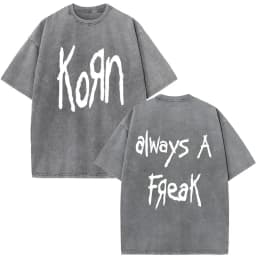 Korn Tour 2026 Merch Vintage Washed T Shirt Fan Gifts Metal Gothic Rock Band T Shirts Men Casual Oversized Short Sleeve T-shirt