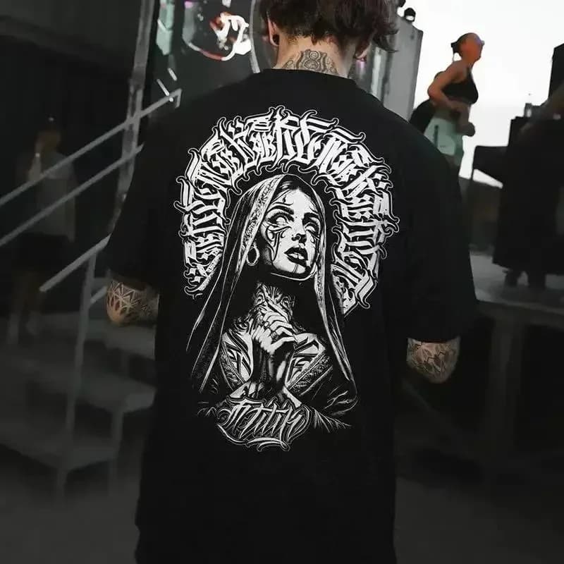 Sullen Pin Up Punk Street Life Gothic American Vintage Tattoo Art Mens Tee CREEP BADGE Men Summer Tee Short Sleeve Cotton Tee