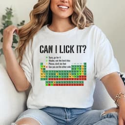 Can I Lick It Shirts Periodic Table Print Men Women Fashion Casual T-Shirts Funny Chemistry Clothes Unisex Short Sleeve T-shirt