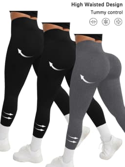 3 Pack Super Soft Leggings for Women, High Waisted Tummy Control No See Through Workout Yoga Running Pants Leggings