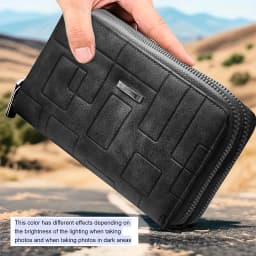 New Multifunctional Long Wallet, Leather Zipper Wallet, Men's Simple Design Business Clutch, Phone Bag