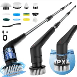 TINSOL 12 in 1 Electric Cleaning Brush with Telescopic Handle, Multifunctional Household Floor and Kitchen Cleaning Tool