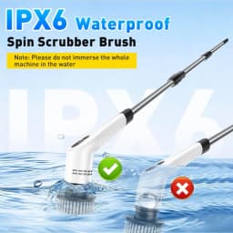 TINSOL 12 in 1 Electric Cleaning Brush with Telescopic Handle, Multifunctional Household Floor and Kitchen Cleaning Tool