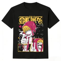 One Piece Donquixote Rosinante Unisex T-shirt 2026 Summer New Popular Anime Printed Casual Men and Women Short Sleeved Top