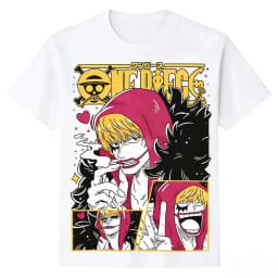 One Piece Donquixote Rosinante Unisex T-shirt 2026 Summer New Popular Anime Printed Casual Men and Women Short Sleeved Top