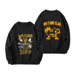 Fit Wu-Tang Clan - Round-neck Hoodie for Boys From The Wu-Tang Clan Retro Vintage High Street Stylish and Versatile Outerwear