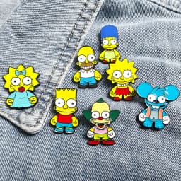 7pcs the Simpsons Enamel Pin Set - Homer J. Simpson Marge Bart Lisa Krusty the Clown - Comedy Animation Badges for Backpack