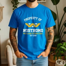 100% Cotton Nostromo T-Shirt Weyland Yutani 2099 Alien Sci-Fi Retro Style Oversized Breathable Casual Short Sleeve
