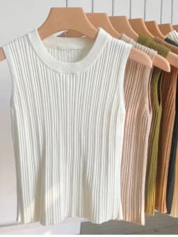 2026 Women Top Korea Knitted Vests O-neck Solid Tank Blusas Y2K Summer Fashion Female Sleeveless Casual Thin Tops