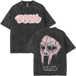 Rapper Mf Doom Tour 2026Vintage Washed T Shirts Men's Women Fashion Oversized T-shirts Y2K Hip Hop Gothic Short Sleeve T Shirts