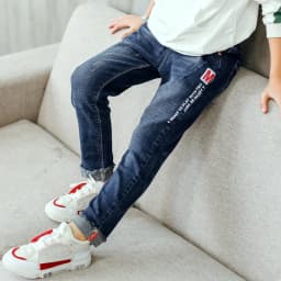 3-12 Years Spring Autumn Boys Jeans Letter M Slim Fit Style Casual Long Trousers For Kids Handsome Children Birthday Present