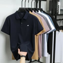 Summer best-selling brand new cartoon exquisite pattern embroidered polo shirt fashionable men 100% cotton comfortable short top