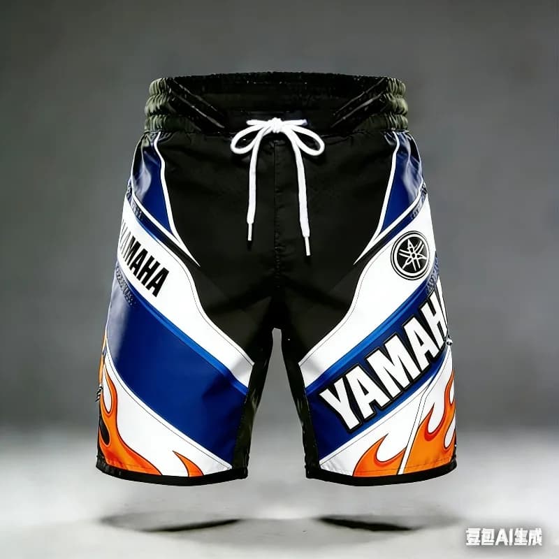 2026 Summer New Yamaha Stripe Coloring Fashion Sports Outdoor Fitness Shorts, Men Women Large Casual Motorcycle Riding Shorts