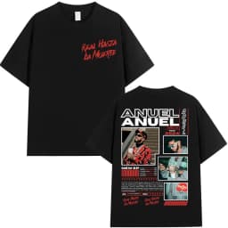 Rapper Anuel AA Real Hasta La Muerte Tour 2026 New Album T Shirts Men's Hip Hop Gothic T-Shirts Cotton Short Sleeve T-Shirt
