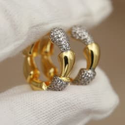 New Sight Design Crystal Beads Stud Earrings for Women Fashion Brand Jewelry Delicate Zirconia Bamboo Earrings