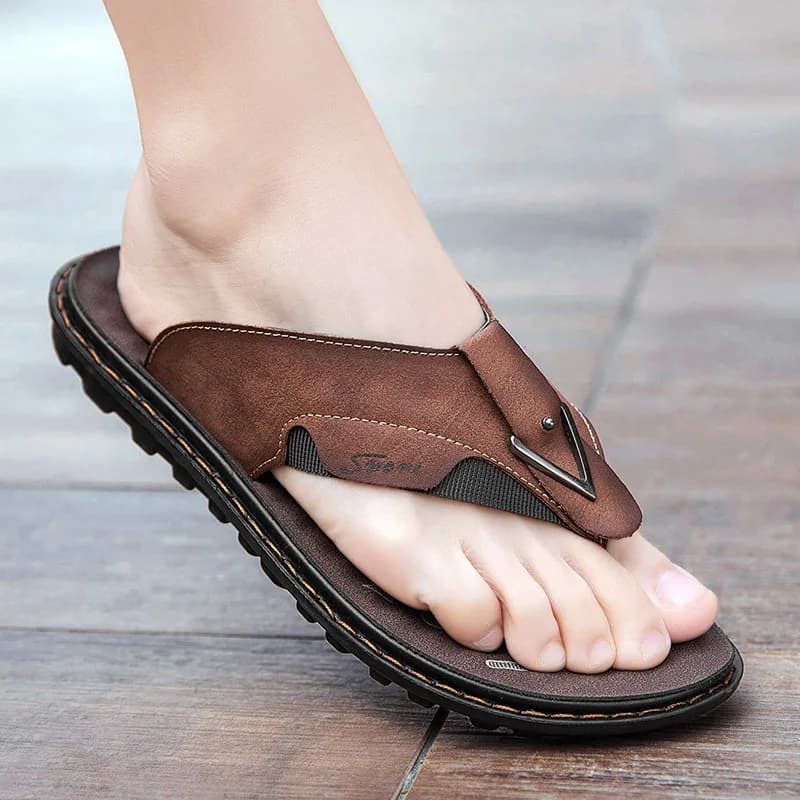 Flip-Flops Summer Classic High-Quality Fashion Soft-Sole Non-Slip Comfort Breathable Light Outdoor Men's Casual Walking Slippers