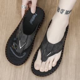 Flip-Flops Summer Classic High-Quality Fashion Soft-Sole Non-Slip Comfort Breathable Light Outdoor Men's Casual Walking Slippers