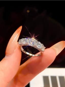 Elegant 1CT Real Moissanite Diamond Sparkling Wedding Ring for Women Wedding Original Engagement High Quality Fashion Jewelry