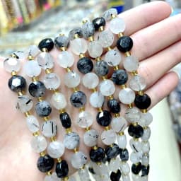 8MM Natural Stone Amethyst Tiger Eye Rose Quartz Gemstone Cut Beads DIY Jewelry Making Bracelet Necklace Accessories Wholesale