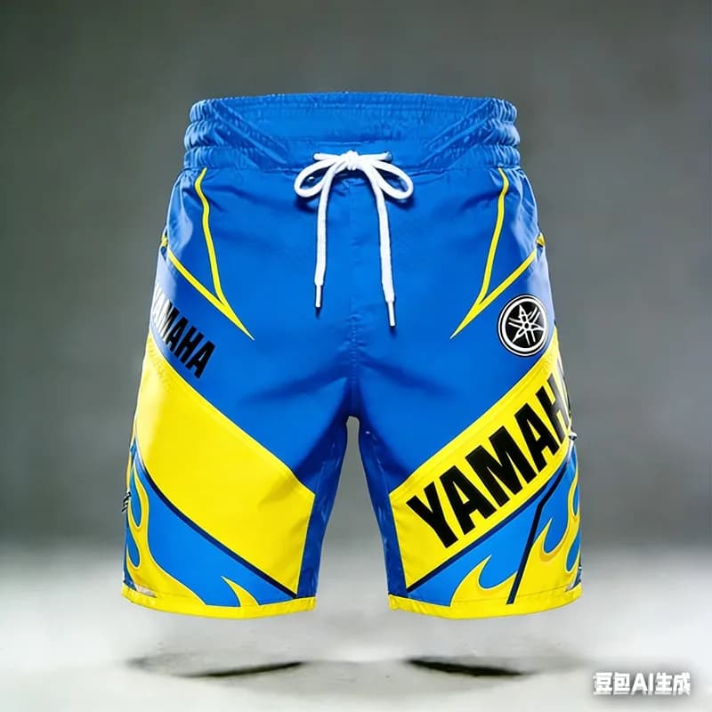 2026 Summer New Yamaha Blue Flames Fashion Sports Outdoor Fitness Shorts, Men Women Large Casual Motorcycle Riding Shorts