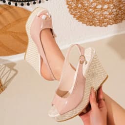 Summer New Fashionable Height-increasing and Wear-resistant Fish-mouth Patent Leather Sandals and Thick-soled Roman Sandals