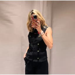 Women's Top 2026 Spring New Black Sleeveless Rope Knot Decorative Slim Fit Top Vest Unique Fashion Cool Trendy