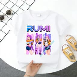 2026 Hot Movie Soft Cotton Baby Girls T Shirt Children's Clothing KPop Demon Hunters Fans Gifts Kids Clothes Fashion Casual Tops