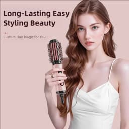 TINSOL Negative Ion Hot Air Brush Professional Styling Tool Multi-Functional Heated Curling and Straightening Brush