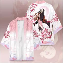 Japanese Anime Character Printed Kimono Cardigan Men Women Summer Butterfly Kochou Shinobu Printed Japanese Traditional Costume