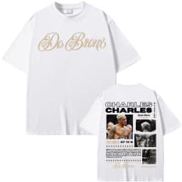 Charles Oliveira Do Bronx Print T-shirts Men Women Fashion Vintage Classic T Shirt High Quality Cotton Casual T-shirt Streetwear