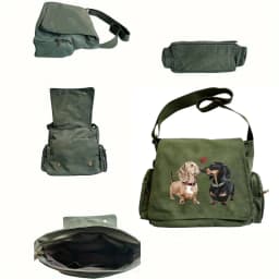 Casual Womens Messenger Bag Canvas Dachshund Print Large Capacity Mens Crossbody Bag Travel Shoulder Bag